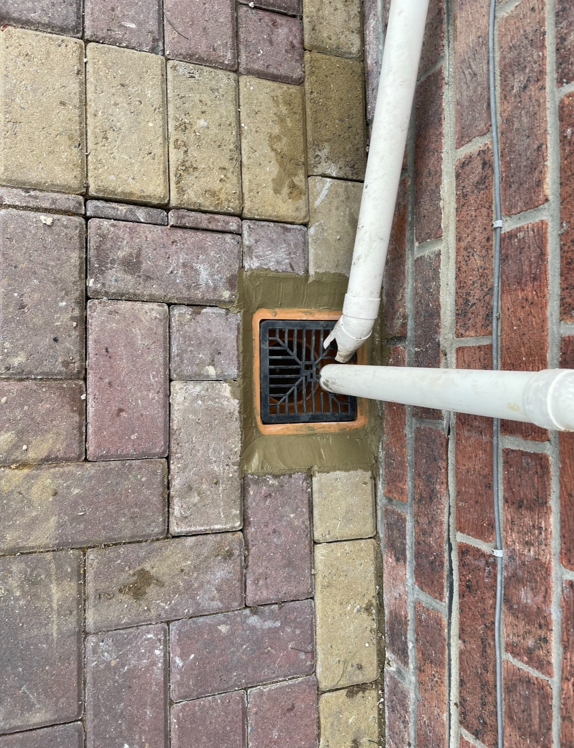 laid drainage pipework